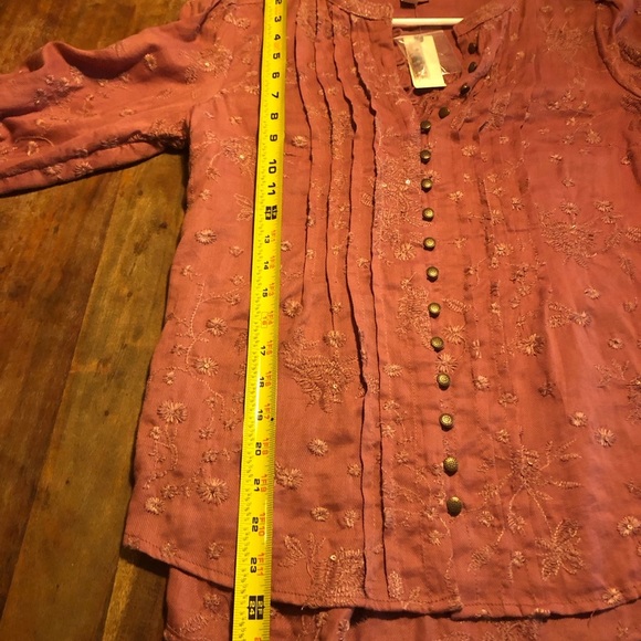 NWT Anthropologie Blouse Jolie Pintucked Blouse Pink/Rose - Picture 10 of 11